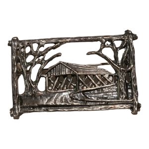 Michelle Sterling  VINTAGE SIGN COVERED BRIDGE BROOCHES